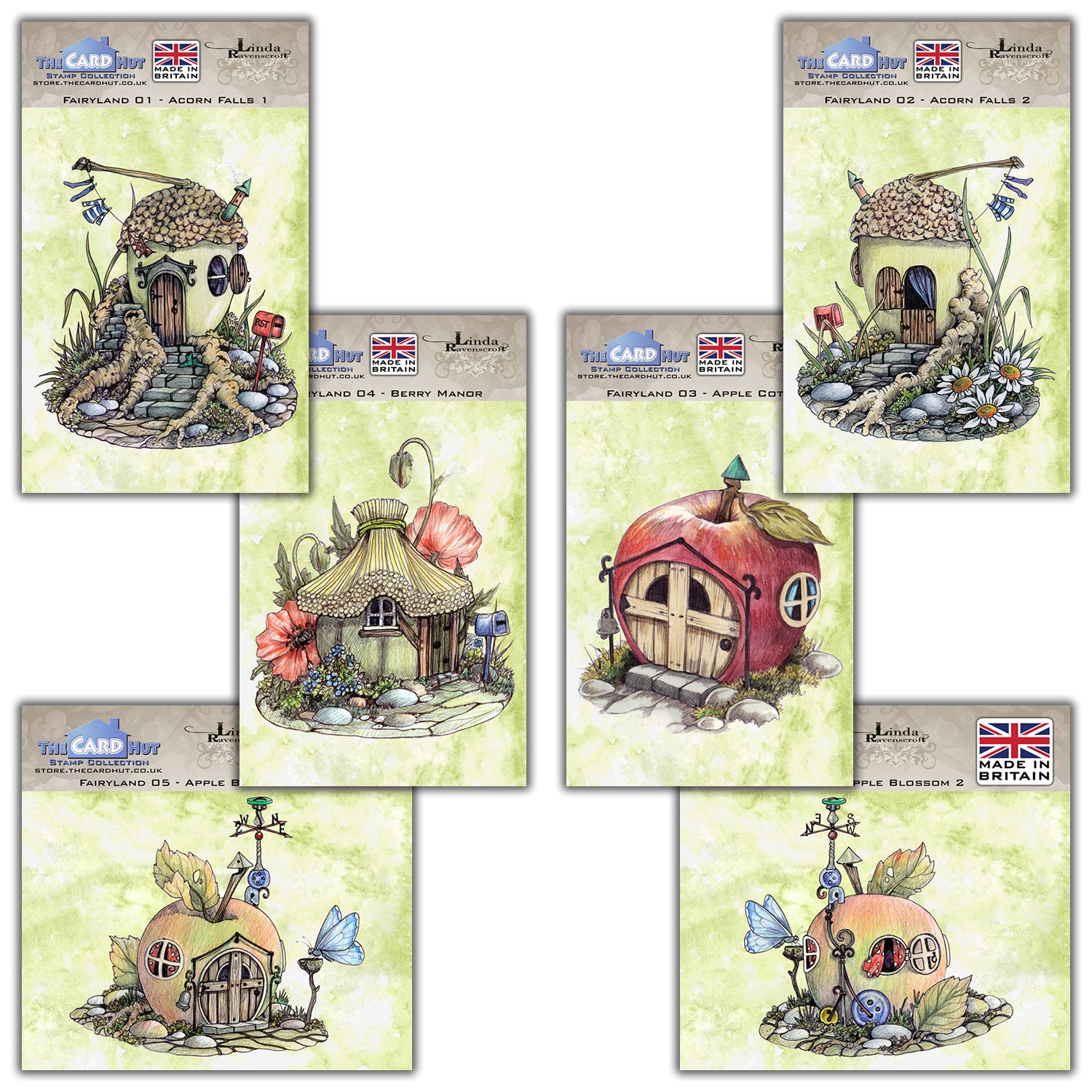 Linda Ravenscroft Fairyland Fruity Houses Stamp Collection